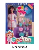 11.5-inch fully articulated fashion nurse Barbie doll, with pet bag, pet dog, pet medical equipment set