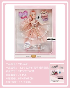 11.5-inch real body 11-joint Angel gorgeous Barbie doll with accessories flower, bag