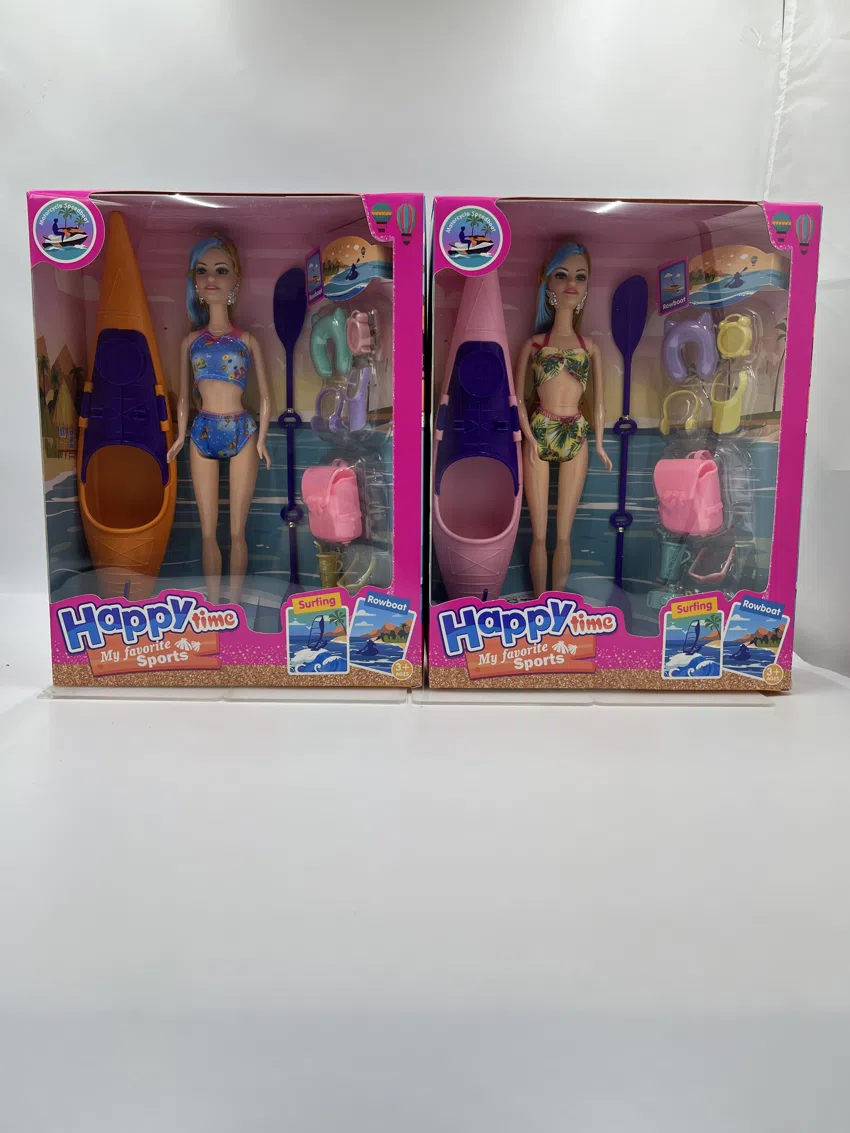 11 inch swimsuit Barbie doll with rowing boat