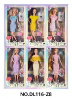 11.5-inch fully articulated fashion Barbie doll with bag, set of 6