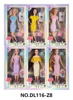 11.5-inch fully articulated fashion Barbie doll with bag, set of 6