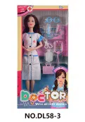 11.5-inch fully jointed fashion nurse Barbie doll, with medical research equipment set
