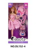 11.5 inch solid movable joint fashion Barbie doll with necklace, bracelet, hat, comb mirror, handbag