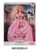 11.5-inch real body movable joint fashion dress Barbie doll, with bracelet, earrings, handbag, crystal shoes