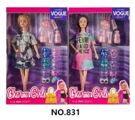 11.5-inch fully jointed fashion Barbie doll, with face mask, personal care set