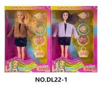 11.5-inch fully articulated fashion Barbie doll set, with headwear, bracelet, handbag set