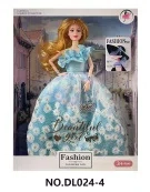 11.5-inch real body movable joint fashion dress Barbie doll, with bracelet, earrings, handbag, crystal shoes
