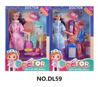 11.5-inch fully jointed fashion nurse Barbie doll, with medicine box, medical stethoscope set