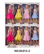 11.5-inch fully jointed fashion Barbie doll, with bracelet, set of 8