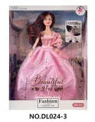 11.5-inch real body movable joint fashion dress Barbie doll, with bracelet, earrings, handbag, crystal shoes