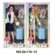 11.5-inch fully articulated fashion outfit Barbie doll with suitcase