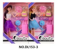 11.5 inch solid movable joint fashion long hair Barbie doll with necklace, handbag, hat, shoes, suitcase, sunflower