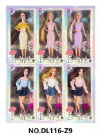 11.5-inch fully articulated fashion outfit Barbie doll with bag, set of 6
