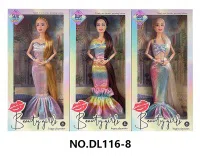 11.5-inch fully articulated fashion long-haired mermaid cheongsam Barbie doll with bracelet