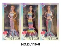 11.5-inch fully articulated fashion long-haired mermaid cheongsam Barbie doll with bracelet