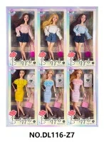 11.5-inch fully articulated fashion outfit Barbie doll with bag, set of 6