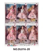 11.5-inch fully jointed fashion Barbie doll, with bracelet, handbag, set of 6