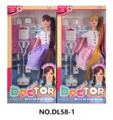 11.5-inch fully articulated fashion long-haired nurse Barbie doll, with stethoscope set