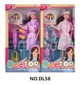 11.5-inch fully jointed fashion nurse Barbie doll, with medical equipment set