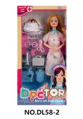 11.5-inch fully jointed fashion nurse Barbie doll, with medical research equipment set