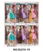 11.5-inch fully articulated fashion long-haired Barbie doll, with shoes, set of 6