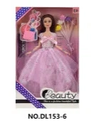 11.5-inch solid movable joint fashion Barbie doll with bouquets, bags, and bracelets