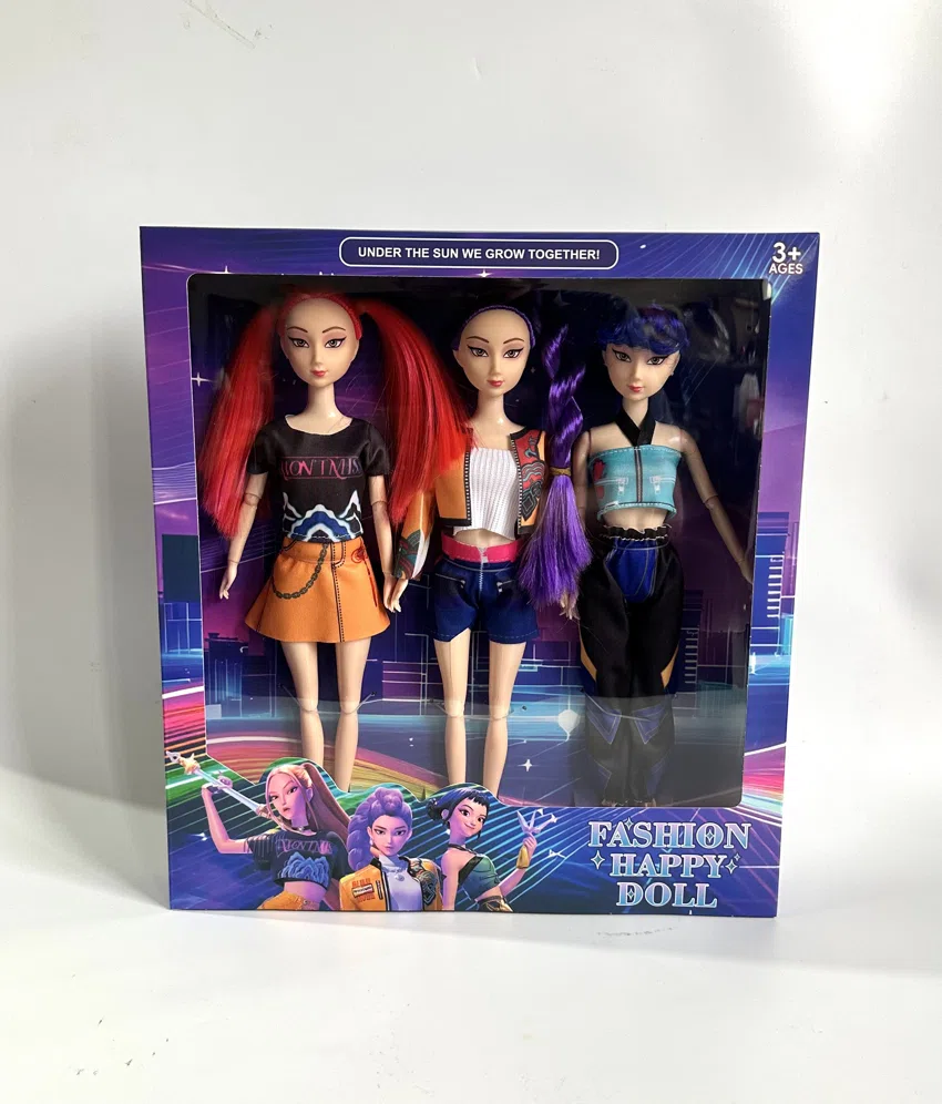 Window box 30CM tall light and music 11-joint fully articulated beautiful girl, set of 3