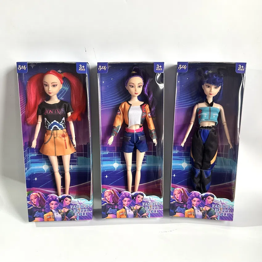 Window box 30CM tall light and music 11-joint fully articulated beautiful girl, 3 assorted styles