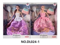 11.5-inch real body movable hand fashion long-haired dress Barbie doll, with bracelet, earrings, comb, handbag