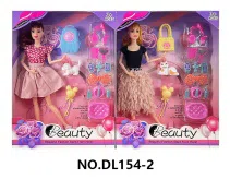 11.5 inch solid movable joint fashion Barbie doll with pet cats and dogs, pet bags, balloons, pet supplies set