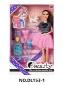 11.5 inch solid movable joint fashion Barbie doll with pet dog, pet supplies set