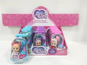 Suitcase with 2.5 inch doll ~ baby bottle ~ balloon ~ glasses 12 pieces in one display box (whole box price)