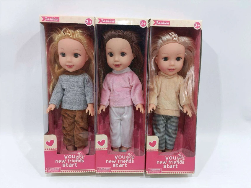 3 styles of 32CM rubber girl dolls with IC, mixed pack (6PCS)