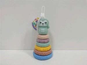 Enamel soft gel Jenga toy can gnaw on building blocks Educational early education toy 6 layers plus animal outfit Enamel animal Jenga stacked circle enamel toy