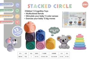 Soft Rubber Rainbow Ring Stacking Toys, Bathroom Toys, Educational Early Learning