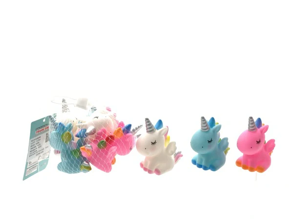 Colorful unicorn, rubber unicorn horse, 6 pieces, 3 colors mixed
