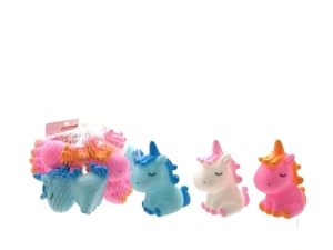 Unicorn rubber unicorn horse, 3 colors, 6 pieces mixed