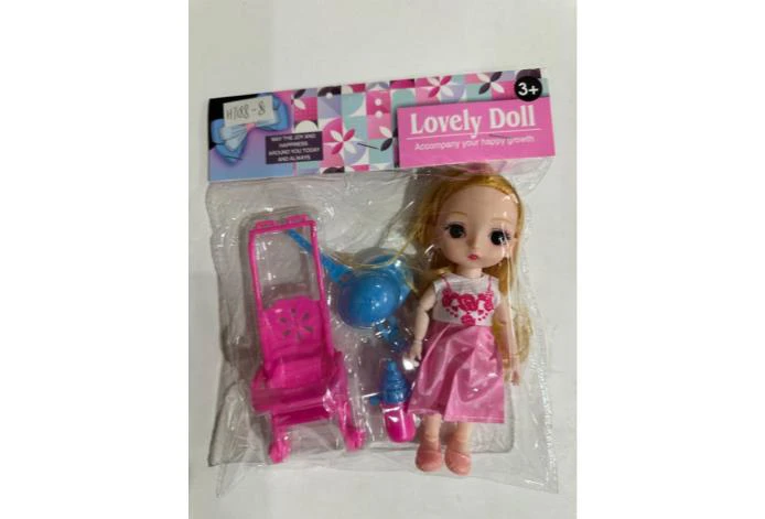 6 inch solid multi-joint eyeball boutique doll strap shoes