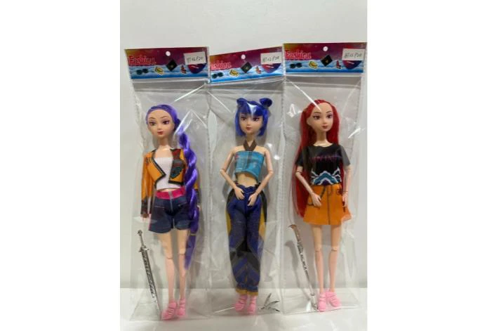 11-inch solid body 11-joint demon-hunting witch doll with shoes, 3 style mix