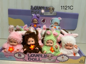 6 styles of 5-inch animal expression dolls, mixed pack (24PCS)