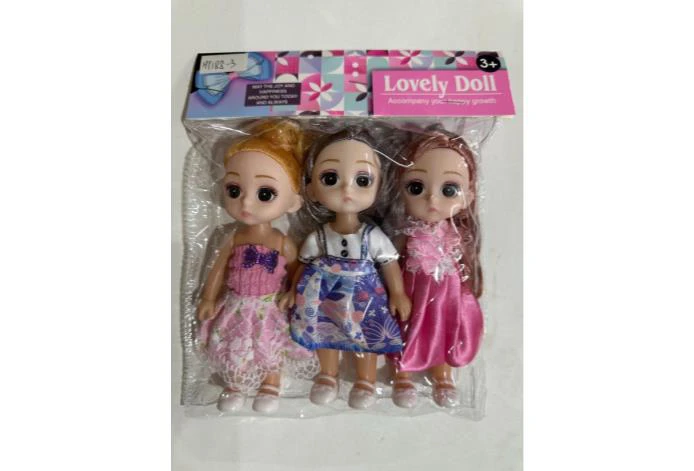 6 inch hollow body 5 joint print eye boutique doll strap shoes