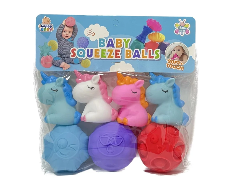 Rubber soft animal, mother and baby sensory ball, water play ball, squeeze ball, hand grab ball, bath toy, water spray toy