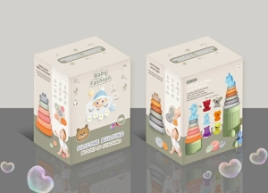 Soft Rubber Stacking Toy Rainbow Rings Bathroom Toy Educational Early Learning Multi-dimensional Perception Color Difference Recognition