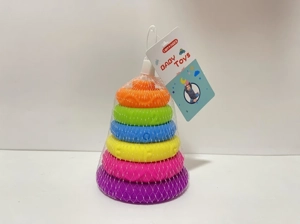 Soft Rubber Stacking Toy Rainbow Rings Bathroom Toy Educational Early Learning Multi-dimensional Perception Color Difference Recognition