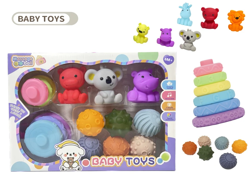 Rubber Building Block Stack Rainbow Ring. Soft Rubber Ball. Baby Touch Ball. Water Play Ball. Squeeze Ball. Hand Grip Ball. Bathroom Toy. Spray Toy.