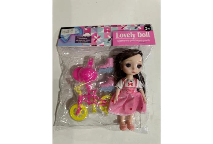 6 inch solid multi-joint eyeball boutique doll strap shoes