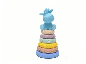 Enamel soft gel Jenga toy can gnaw on building blocks Educational early education toy 6 layers plus animal outfit Enamel animal Jenga stacked circle enamel toy