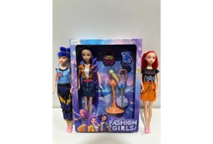 11-inch solid body movable hand and thigh demon-hunting witch doll with shoes, 3 style mix