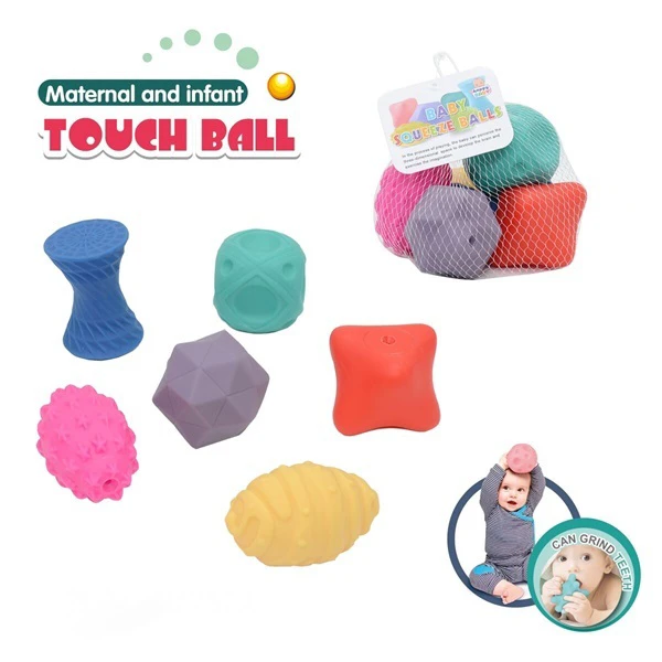 Rubber soft ball, mother and baby tactile ball, water play ball, squeeze ball, hand-grasp ball, bathroom toy, water spray toy, standard colors