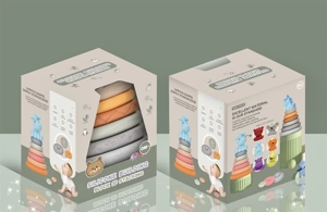 Soft Rubber Stacking Toy Rainbow Rings Bathroom Toy Educational Early Learning Multi-dimensional Perception Color Difference Recognition